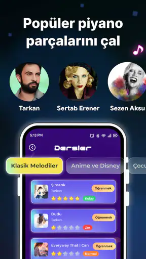 Piyano Öğren: Şarkılarla Sanal