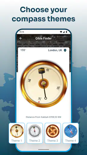 Qibla Compass with Salah Time