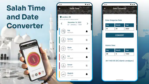 Qibla Compass with Salah Time