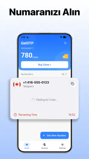 Sanal Numara ve SMS - GetOTP