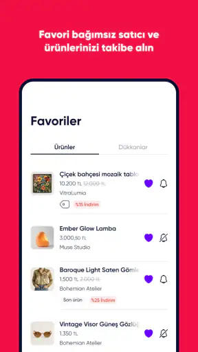 Shop: Favoriler takibinizde