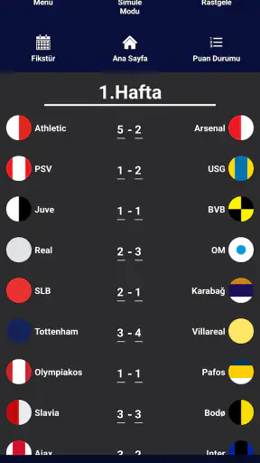 Türkiye Süper Lig Simülasyon