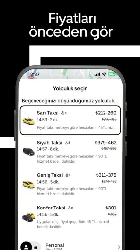Uber - Kolay taksi yolculuğu