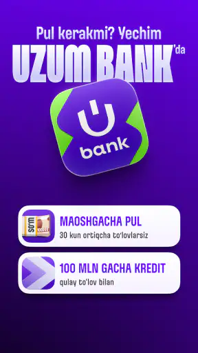 Uzum Bank onlayn. O'zbekiston
