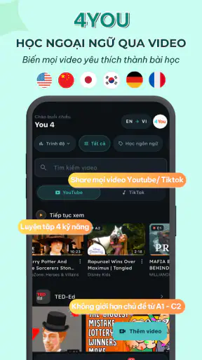 4You: Học ngoại ngữ qua video