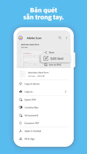 Adobe Scan: Quét tài liệu, ảnh