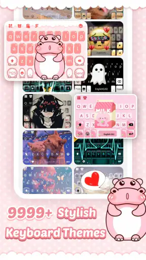Bàn phím Pink Cute Hippo