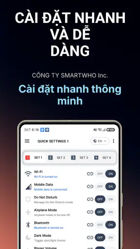 Cài đặt nhanh thông minh