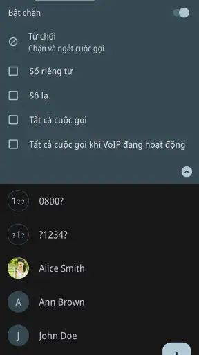 Calls Blacklist: Chặn cuộc gọi