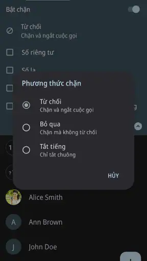 Calls Blacklist: Chặn cuộc gọi