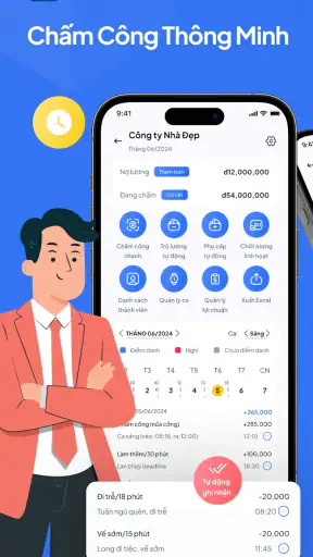 Chấm công, Bảng công và Lương