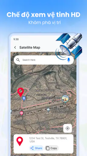 Chế độ xem vệ tinh - Earth Map