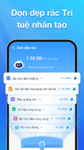 Dọn rác điện thoại, quét rác