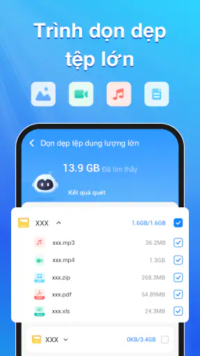 Dọn rác điện thoại, quét rác