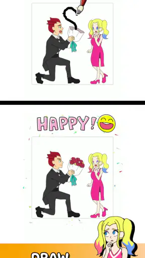 Draw Happy Queen : Puzzle Game