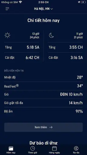Dự báo bởi AccuWeather