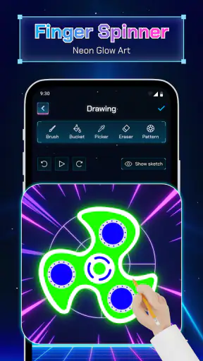 Finger Spinner: Vẽ Phát Sáng