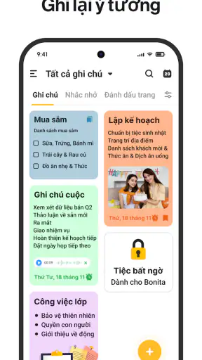 Ghi chú: Sổ tay và danh sách