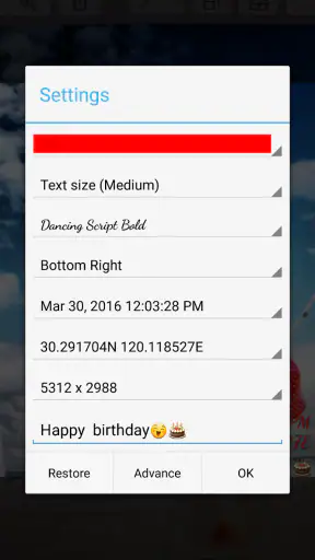 In Timestamp Camera