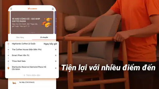 Lalamove: Giao hàng, Di chuyển