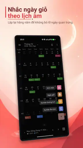Lịch Âm Việt - Nhắc Ngày Giỗ