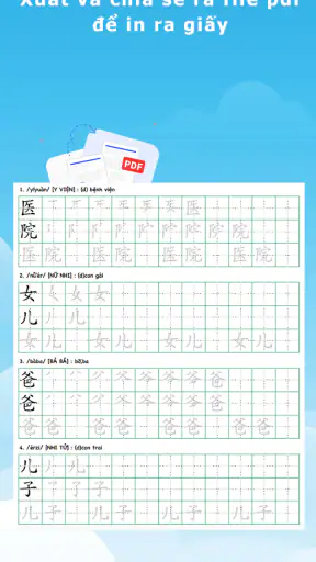 Luyện viết chữ Hán full