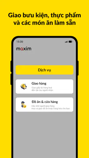 Maxim: Đặt xe và giao hàng
