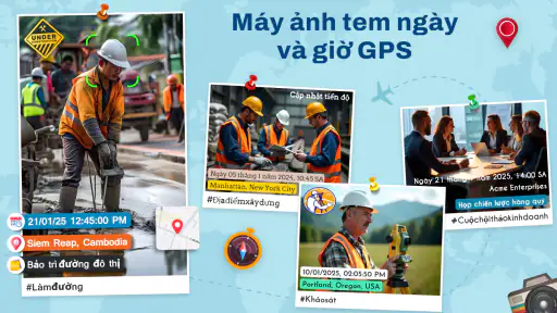 Máy ảnh tem ngày và giờ GPS