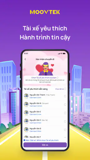 MOOVTEK: Đặt xe ô tô, xe máy