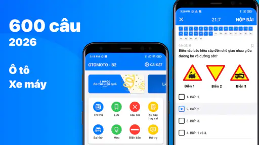 Ôn Thi GPLX 600 Câu Hỏi 2026
