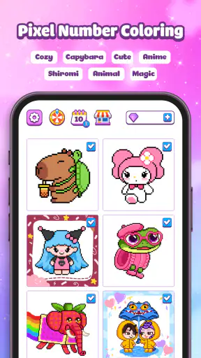 Pixel Number Cute Coloring