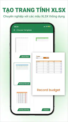 Trình đọc xlsx: Tạo trang tính