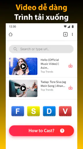 Trình tảixuống video HD Vidow