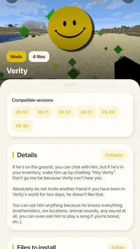 Verity Mod for Minecraft PE