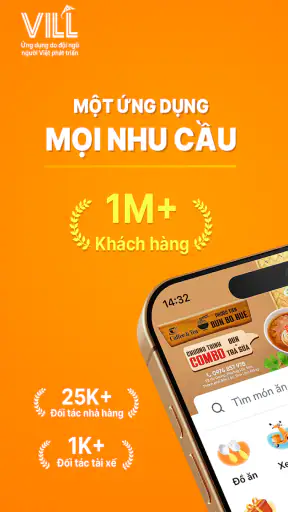 VILL: Đặt xe & giao đồ ăn