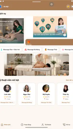 Zena - Đặt lịch massage 24/7
